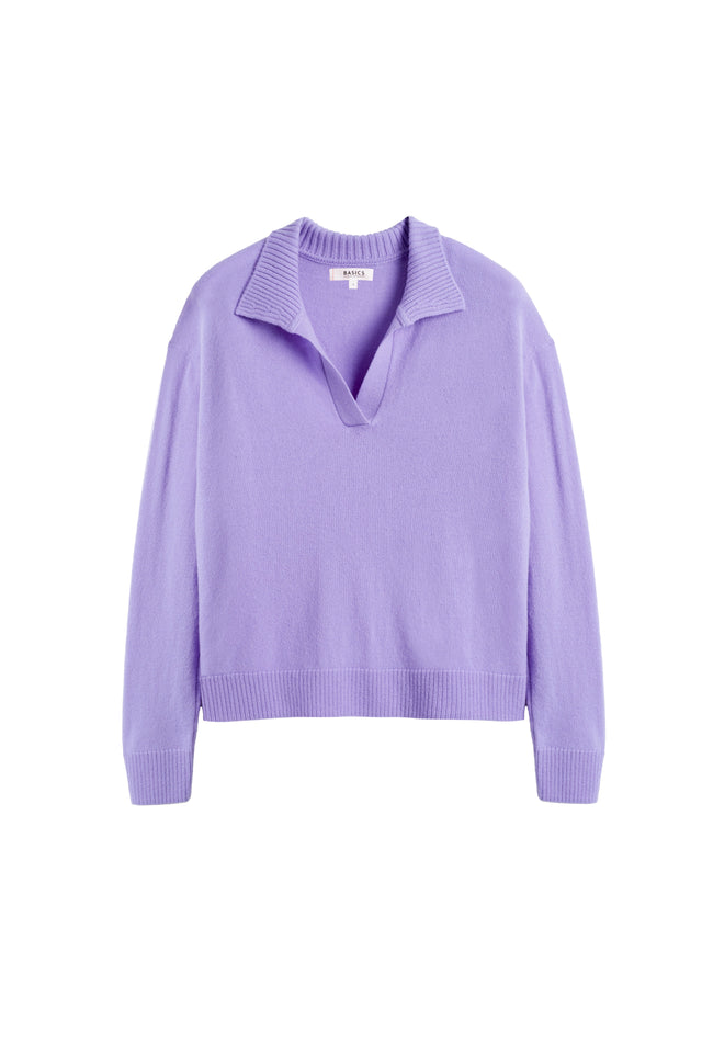Chinti And Parker Lavender Wool-Cashmere Collared Sweater