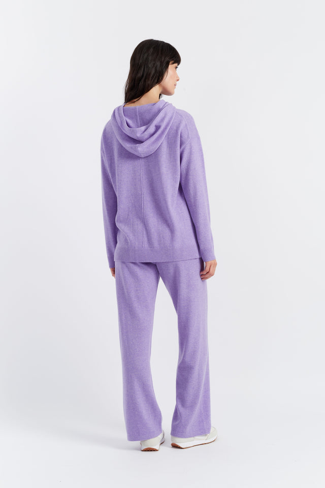Chinti And Parker Lavender Wool-Cashmere Relaxed Hoodie