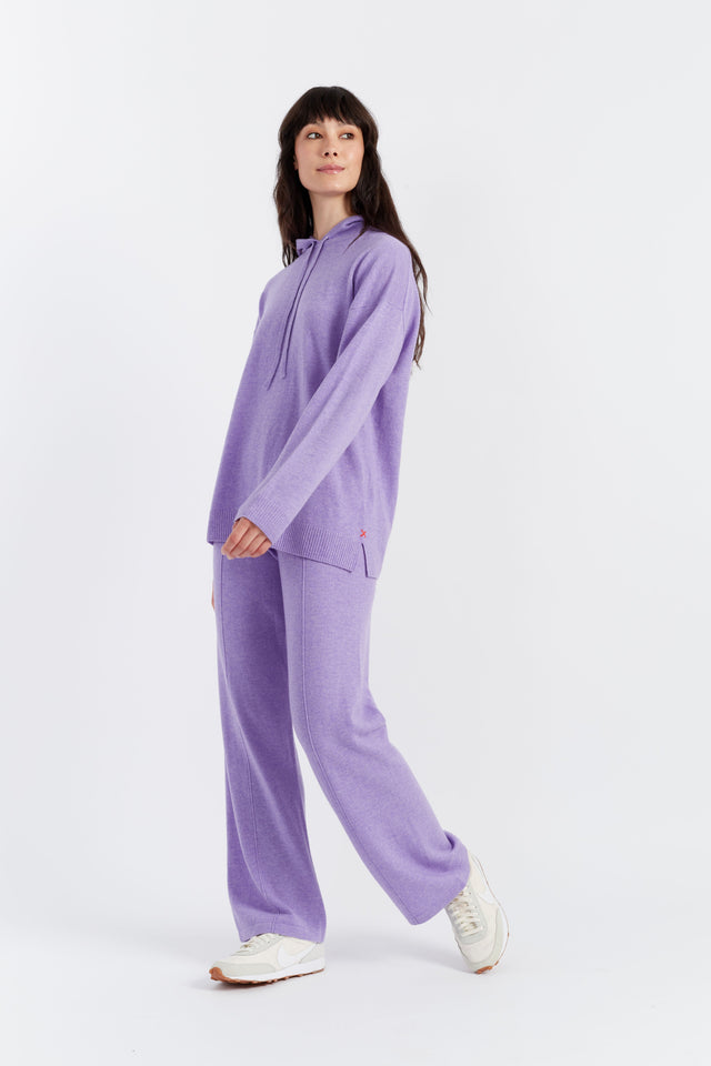 Chinti And Parker Lavender Wool-Cashmere Relaxed Hoodie