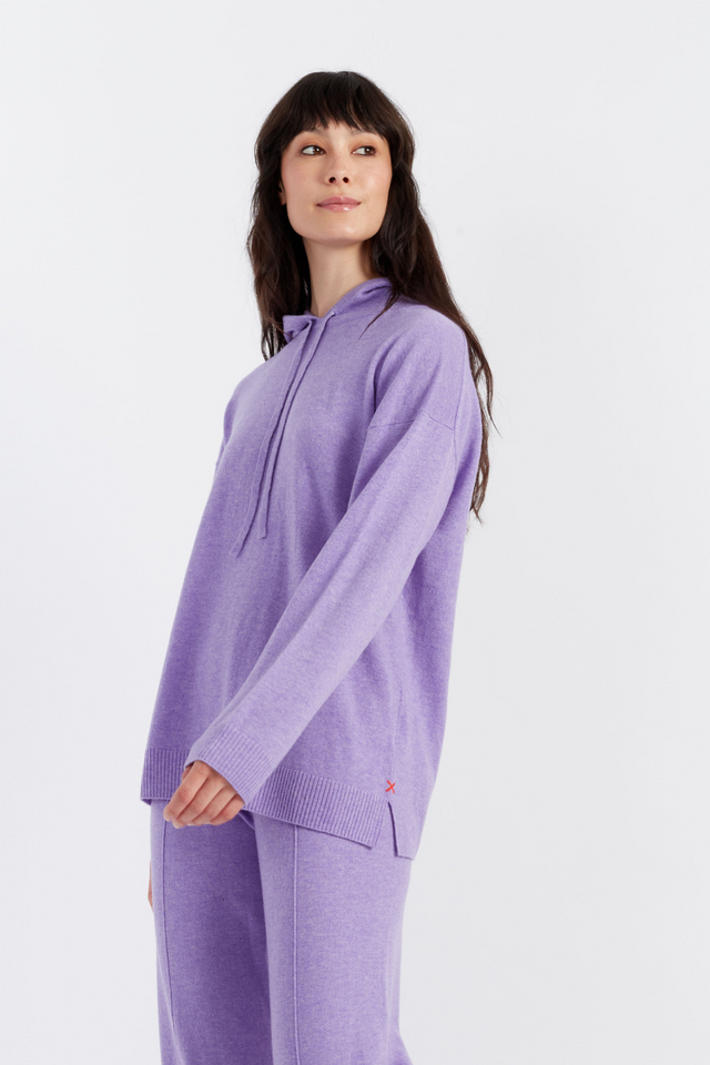 chinti and parker Lavender Wool-Cashmere Relaxed Hoodie