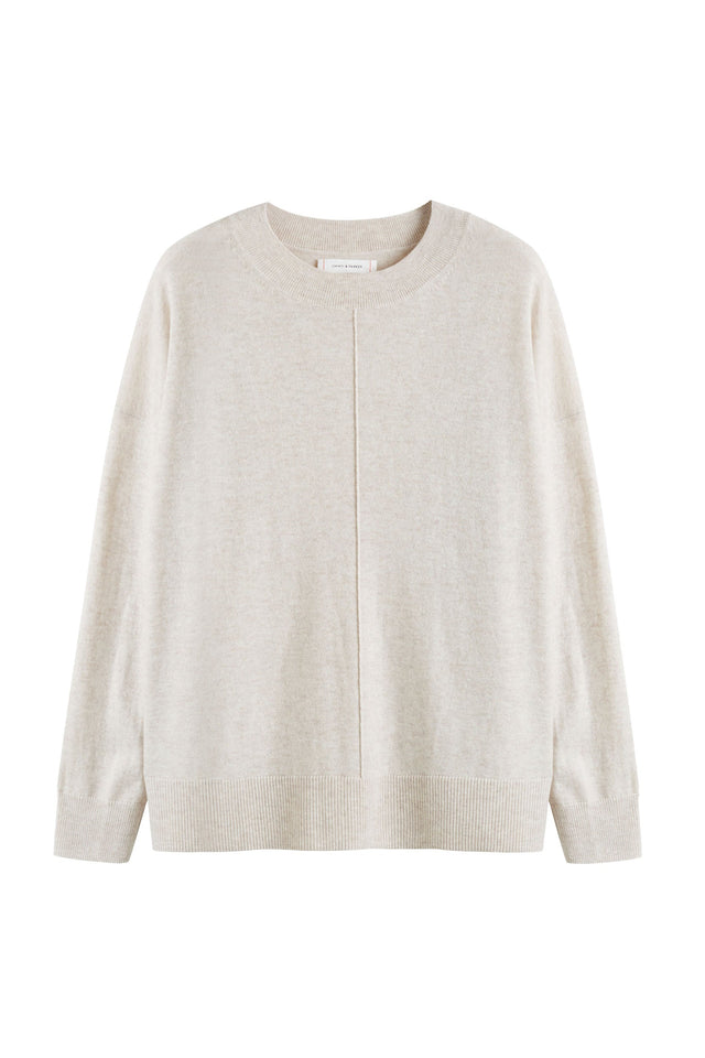 Chinti And Parker Light-Oatmeal Wool-Cashmere Slouchy Sweater