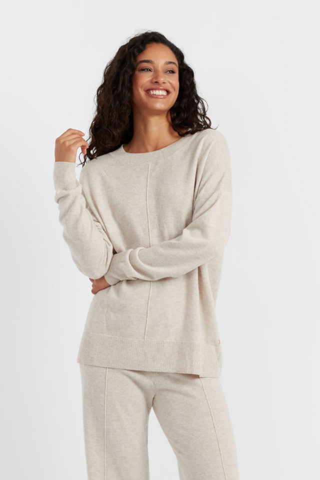 chinti and parker Light-Oatmeal Wool-Cashmere Slouchy Sweater