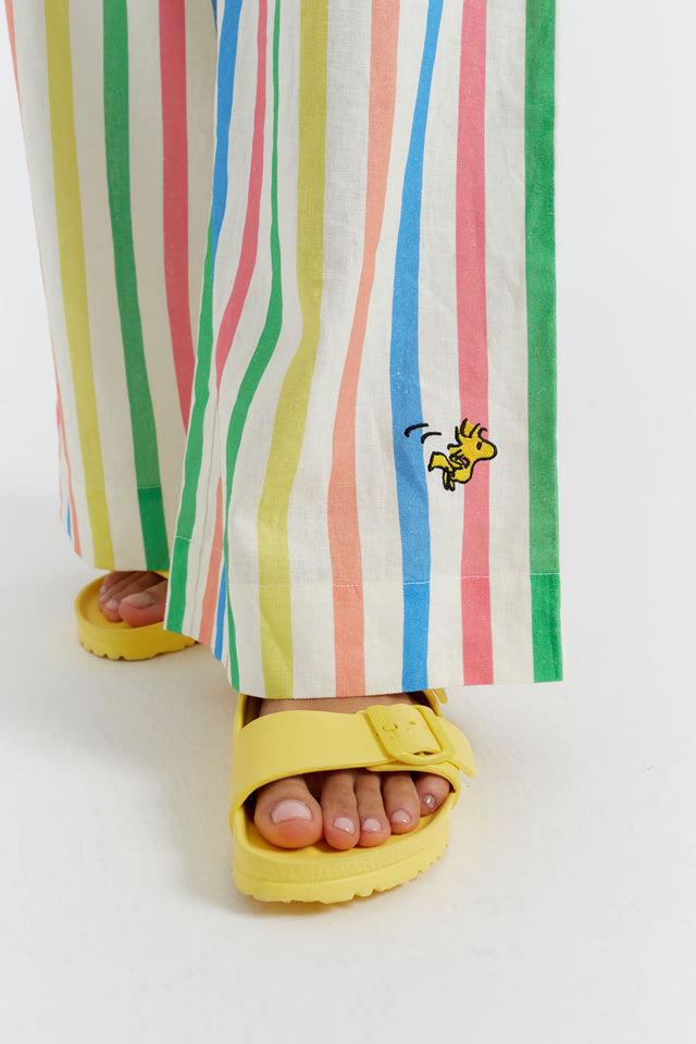 Chinti And Parker Multi Linen-Cotton Snoopy Stripe Trousers