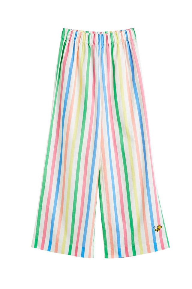 Chinti And Parker Multi Linen-Cotton Snoopy Stripe Trousers