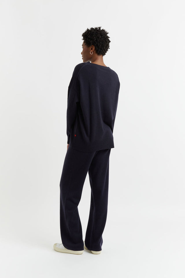Chinti And Parker Navy Wool-Cashmere Slouchy Sweater