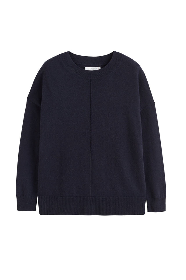 Chinti And Parker Navy Wool-Cashmere Slouchy Sweater