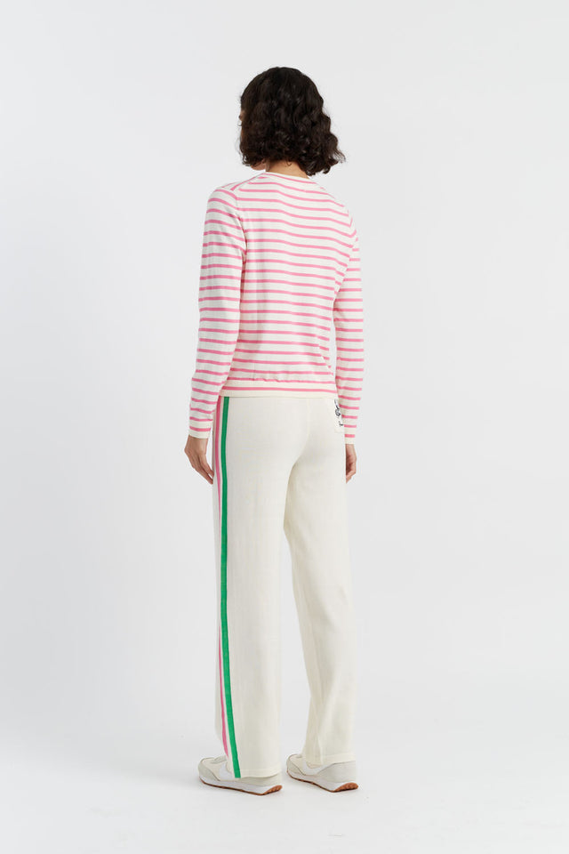 Chinti And Parker Pink Cotton Peanuts Racquet Club Sweater