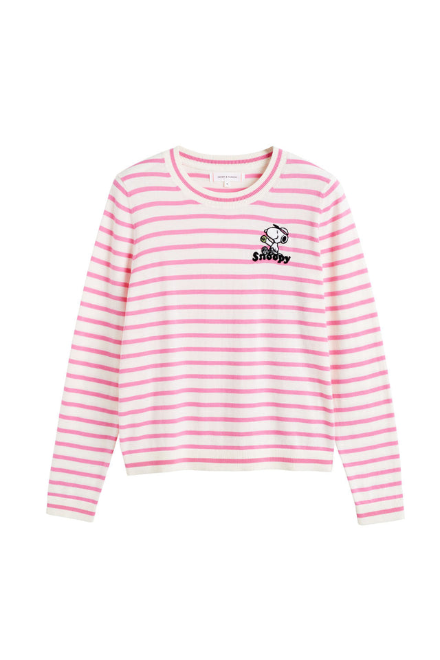 Chinti And Parker Pink Cotton Peanuts Racquet Club Sweater