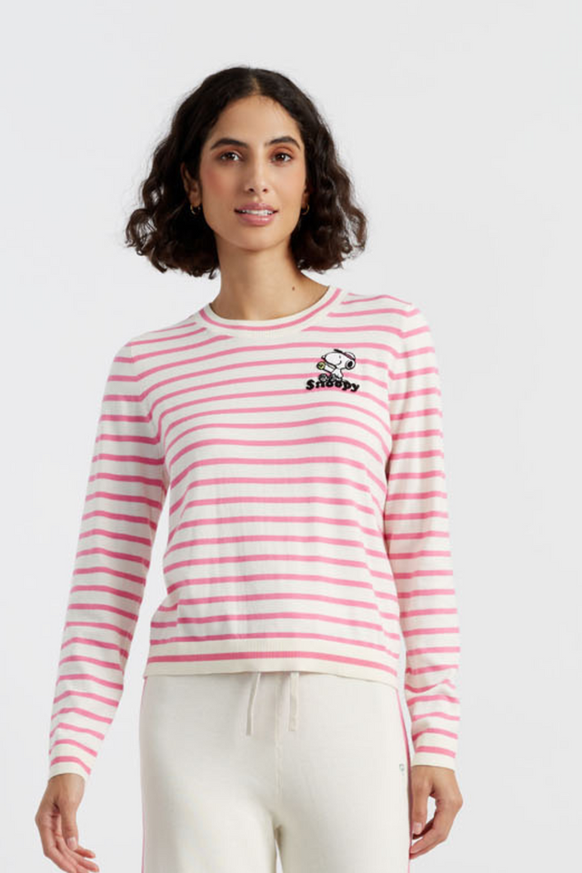 chinti and parker Pink Cotton Peanuts Racquet Club Sweater