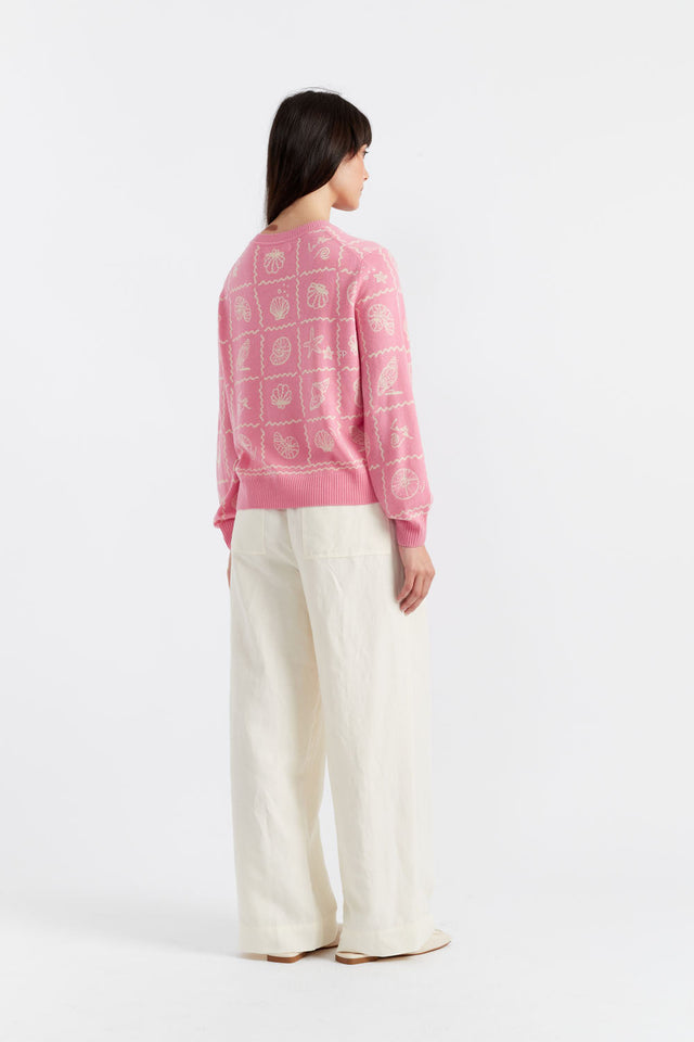Chinti And Parker Pink Wool-Cashmere La Mer Sweater