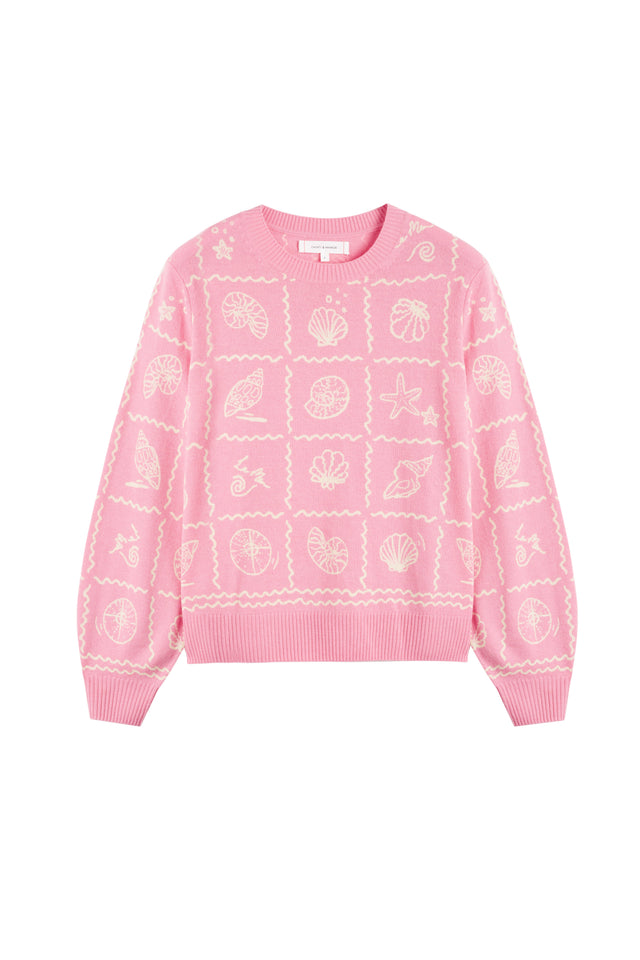 Chinti And Parker Pink Wool-Cashmere La Mer Sweater