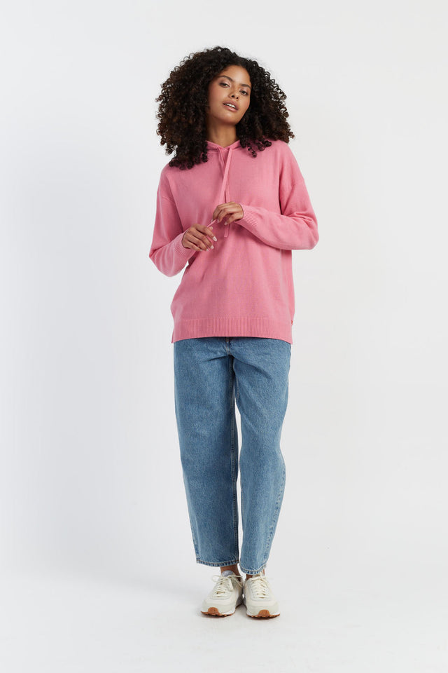 Chinti And Parker Pink Wool-Cashmere Relaxed Hoodie