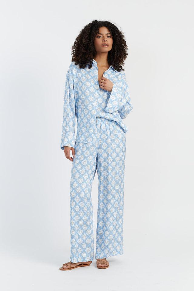Chinti And Parker Sky-Blue Laura Whitmore Paradise Trousers