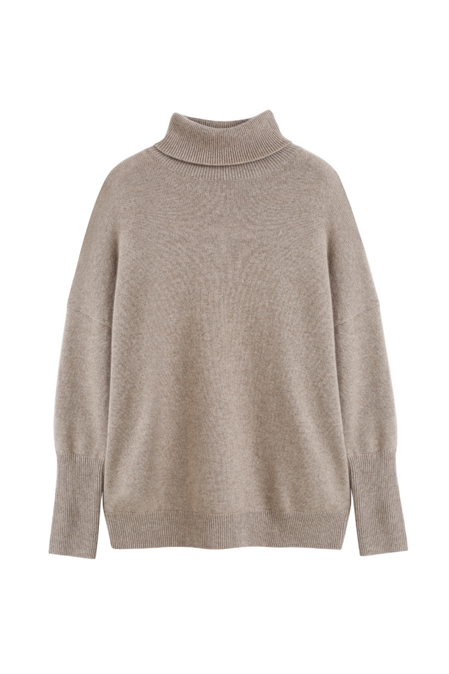 Chinti And Parker Soft-Truffle Pure Cashmere Rollneck Sweater