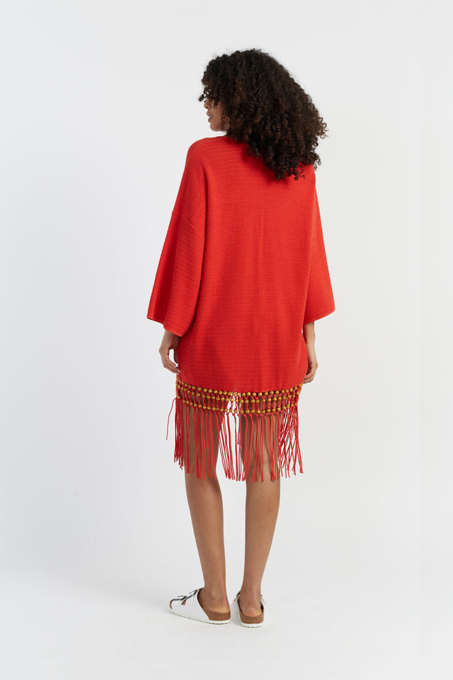 Chinti And Parker Terracotta Laura Whitmore Beaded Kaftan