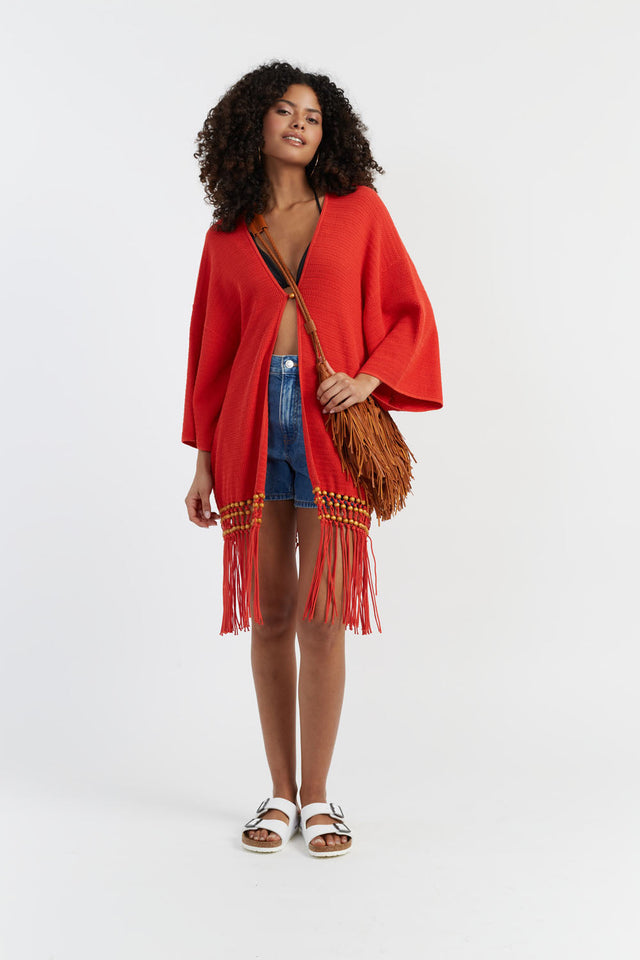 Chinti And Parker Terracotta Laura Whitmore Beaded Kaftan