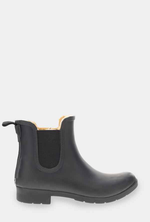 chooka EASTLAKE CHELSEA PLUSH RAIN BOOT - BLACK