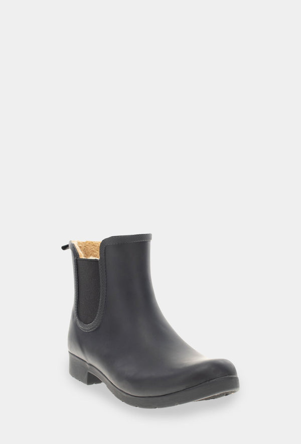 Chooka EASTLAKE CHELSEA PLUSH RAIN BOOT - BLACK