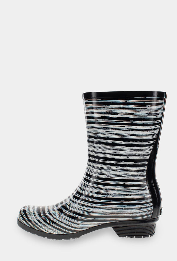 Chooka GLOSS DRYBRUSH MID RAIN BOOT - BLACK