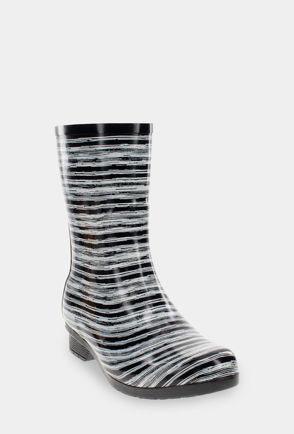 Chooka GLOSS DRYBRUSH MID RAIN BOOT - BLACK