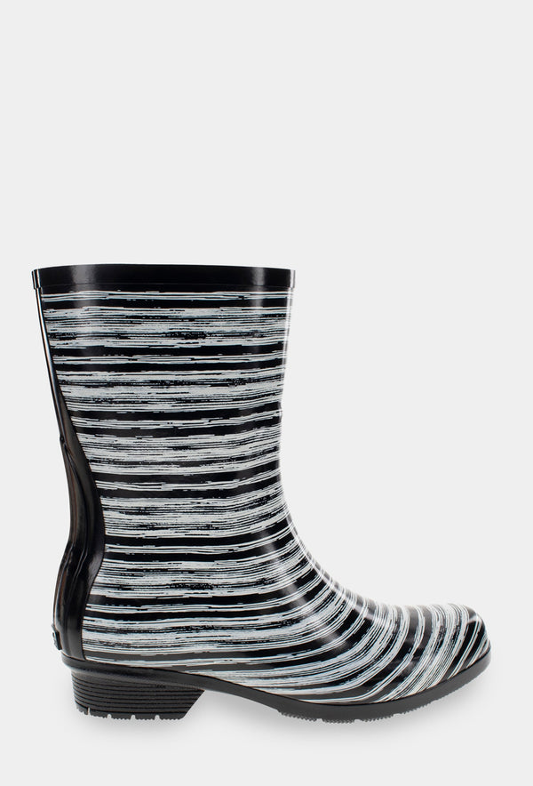 chooka GLOSS DRYBRUSH MID RAIN BOOT - BLACK