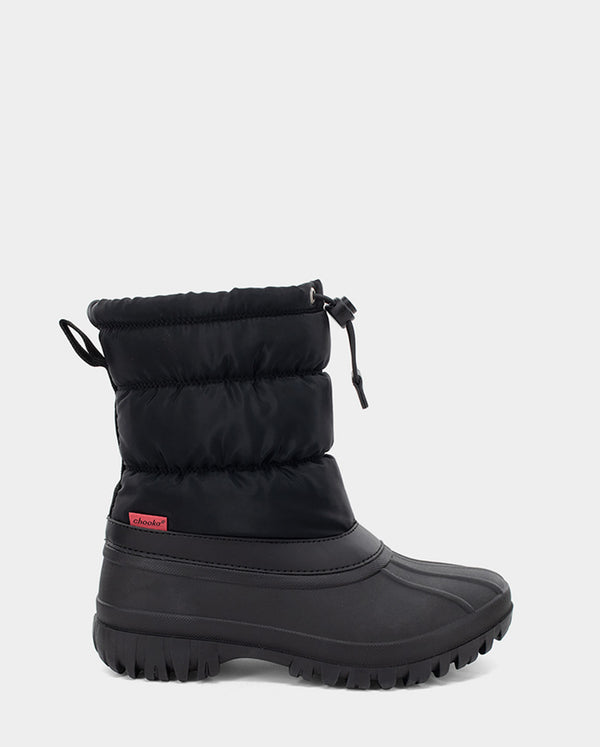 chooka NYLON PUFFER MID COLD WEATHER BOOT - BLACK