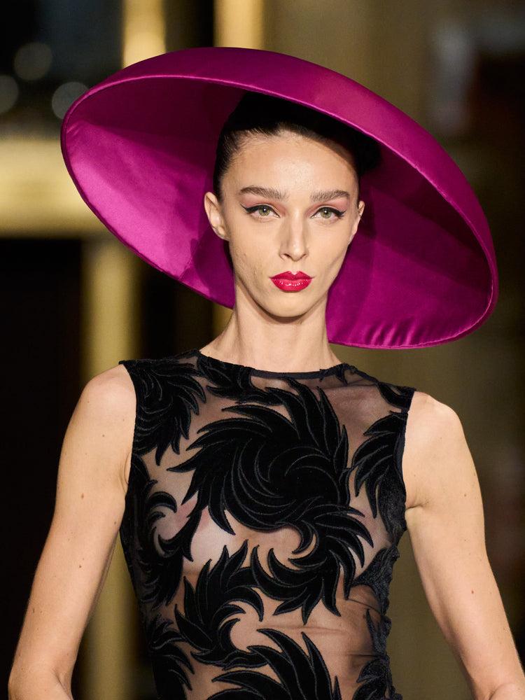 christian siriano Burnout Velvet Drop Waist Mermaid Hem Gown