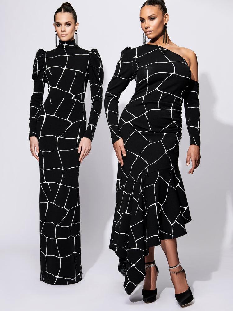 christian siriano Asymmetrical Ruffle Hem Dress