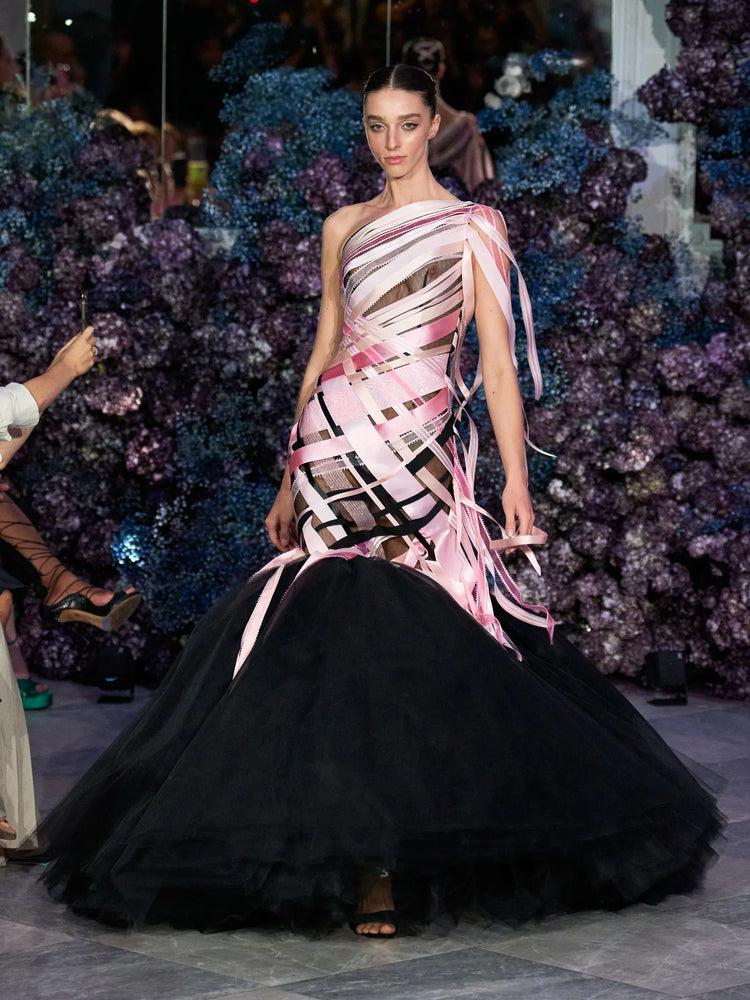 christian siriano Bias Ballerina Ribbon Gown