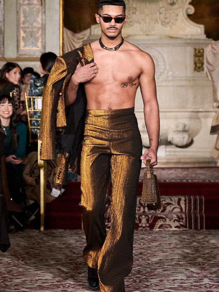 christian siriano Bronze Flare Trousers