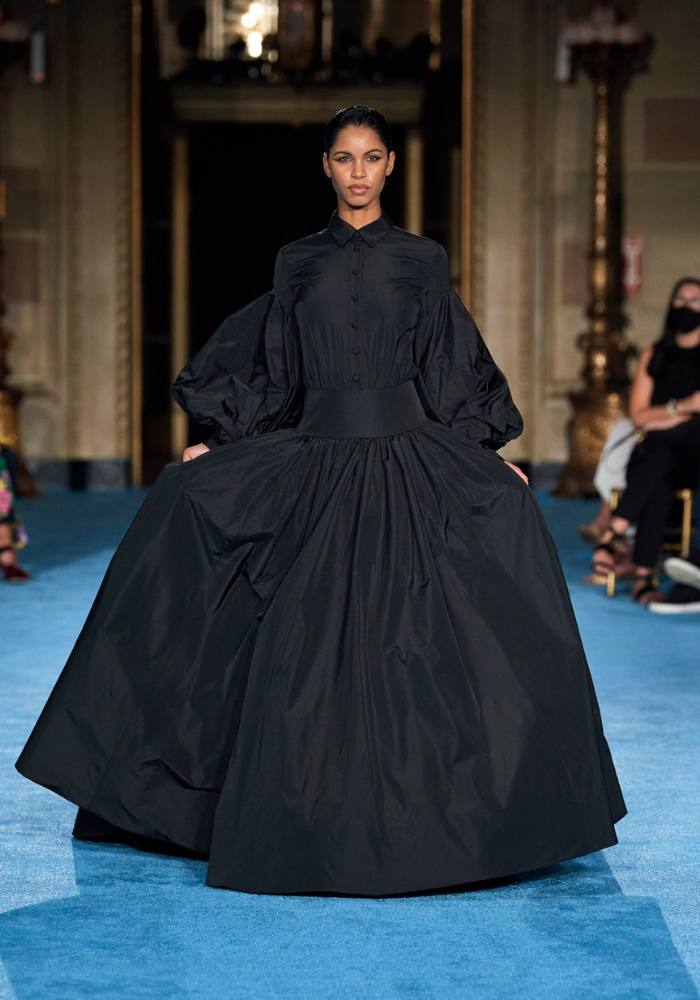 christian siriano Bubble Sleeve Button Down Gown