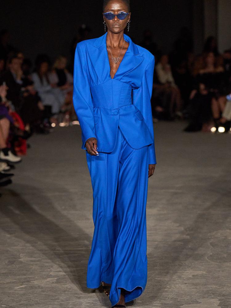christian siriano Cobalt Oversized Blazer