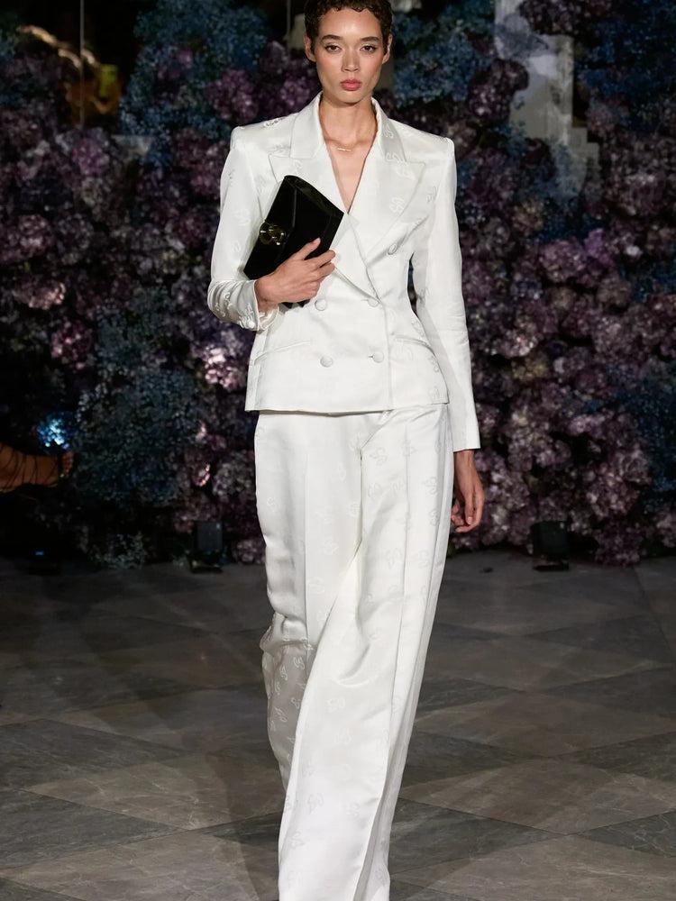 christian siriano CS Embroidered Wide Leg Trouser