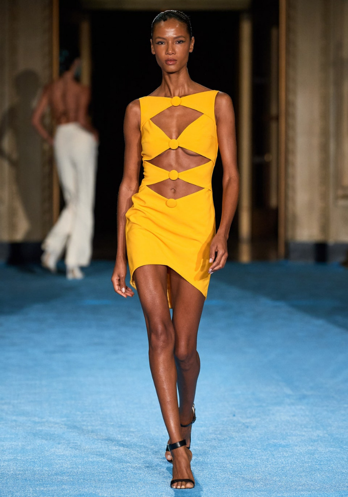 christian siriano Cut Out Button Mini Dress