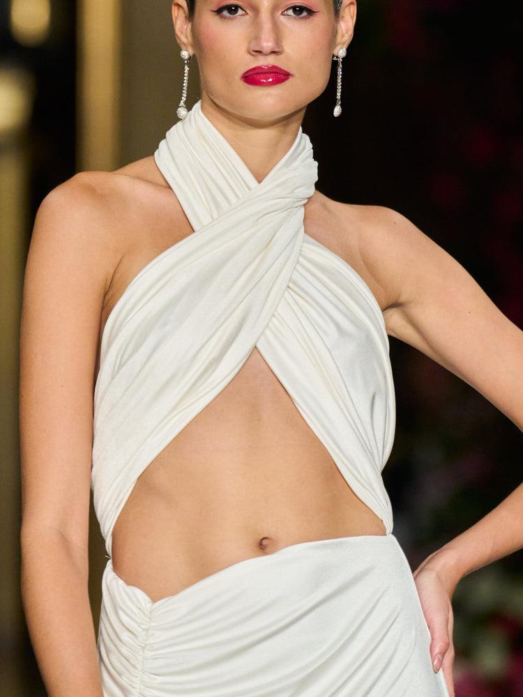 christian siriano Draped Halter Godess Gown