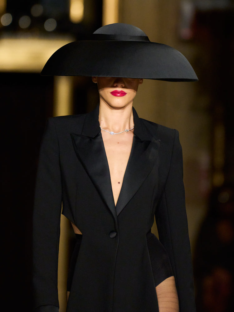 christian siriano Exaggerated Lapel Cropped Blazer