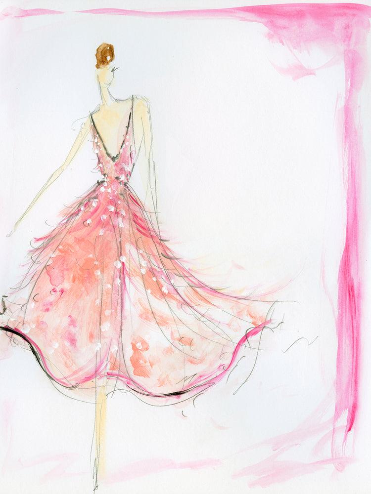 christian siriano "Feather Dress" - Sketch Print