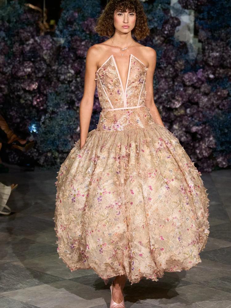 christian siriano Floral Drop Waist Bubble Dress