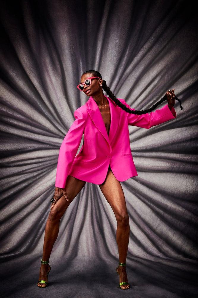 christian siriano Fuchsia Oversized Blazer