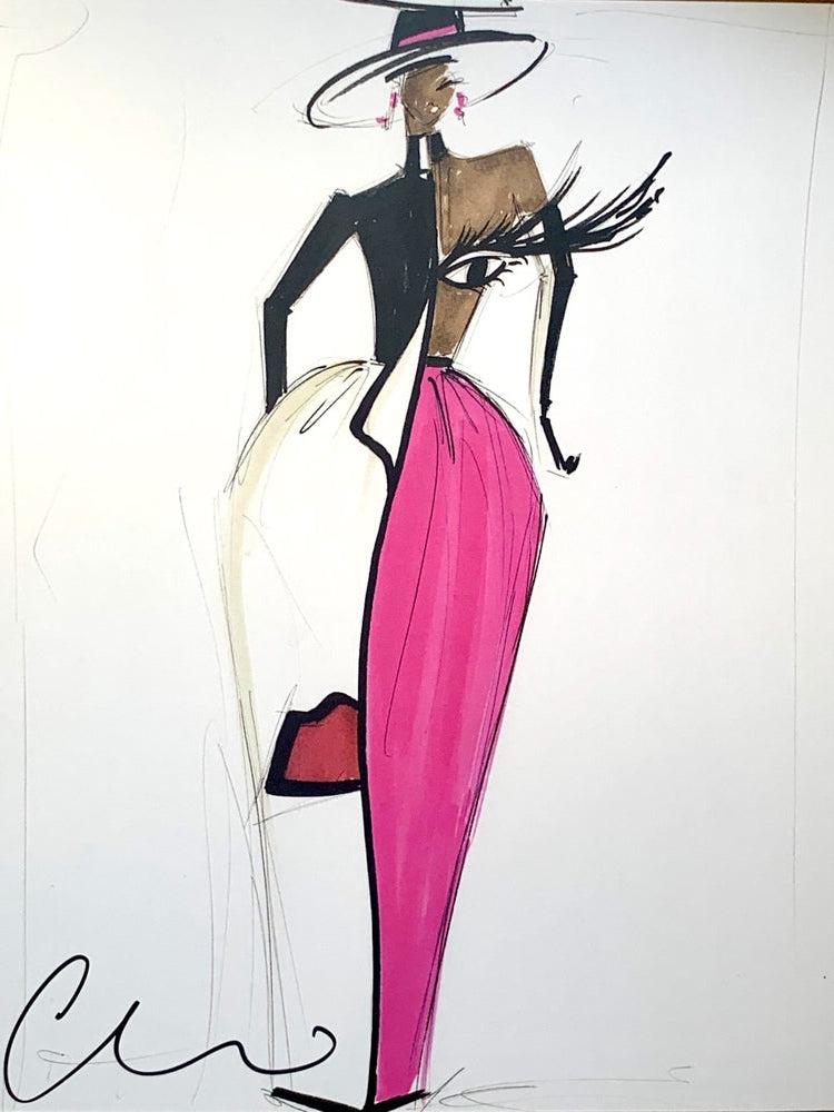 christian siriano "Janelle Monáe" - Sketch Print