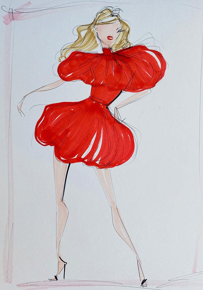 christian siriano "JLo - Icon Award" - Sketch Print