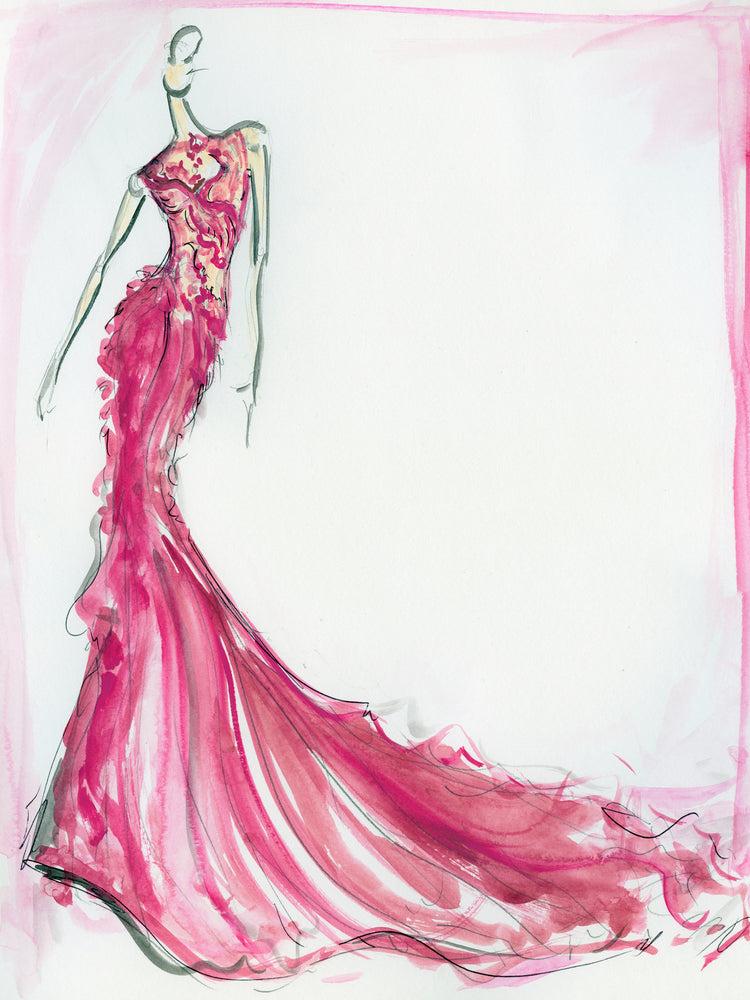 christian siriano "Lady Bird" - Sketch Print