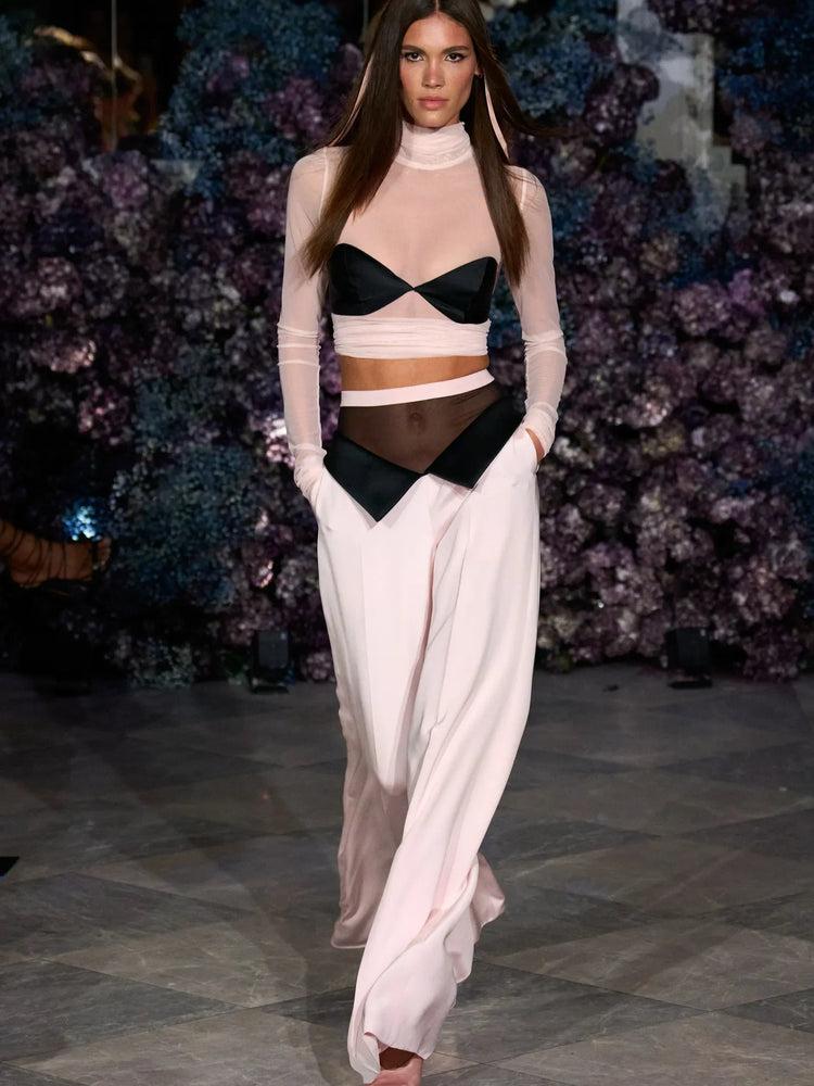 christian siriano Lapel Waistband Trouser