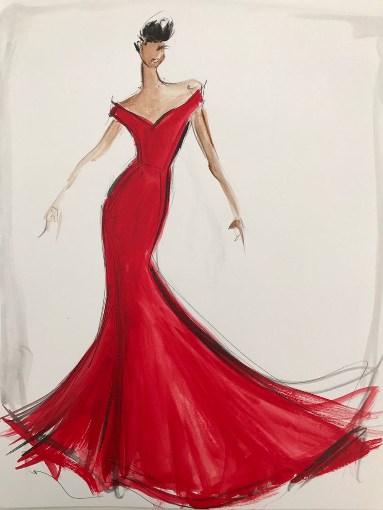 christian siriano "Leslie Jones" - Sketch Print