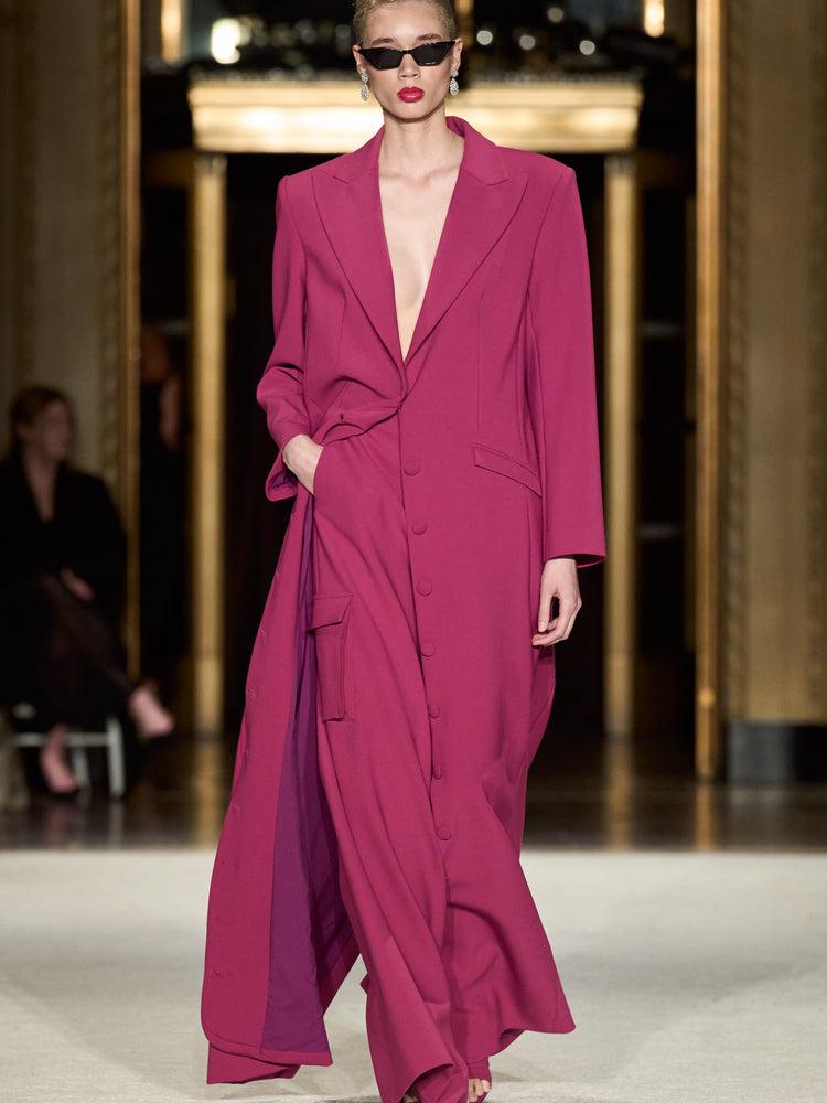 christian siriano Long Line Blazer Coat