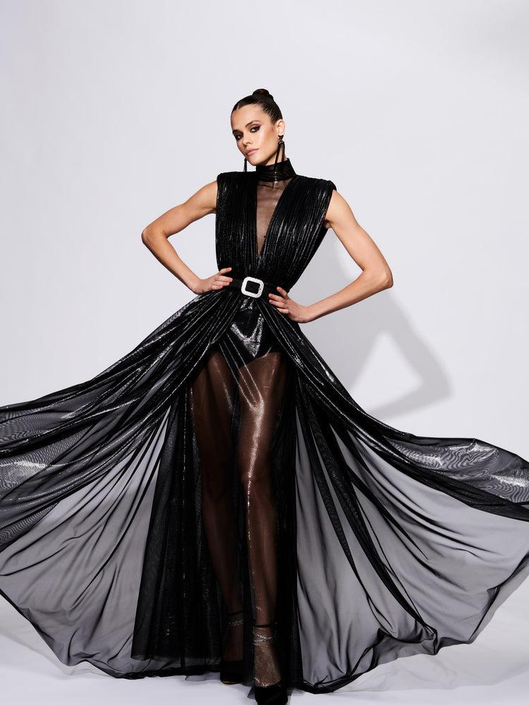 christian siriano Metallic Draped Gown