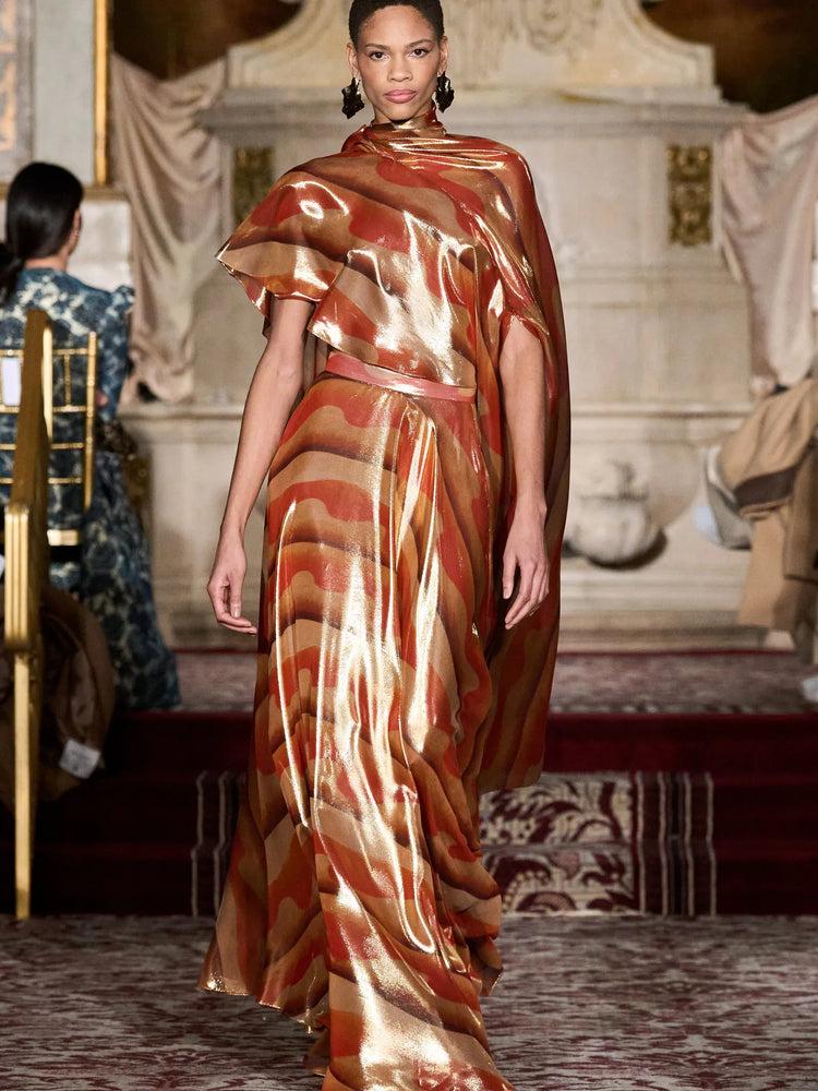 christian siriano Metallic Sunset Cape Top
