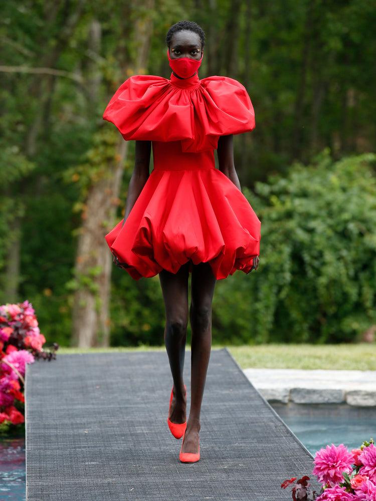 christian siriano Mock Neck Sculpted Mini Dress christian siriano Mock Neck Sculpted Mini Dress