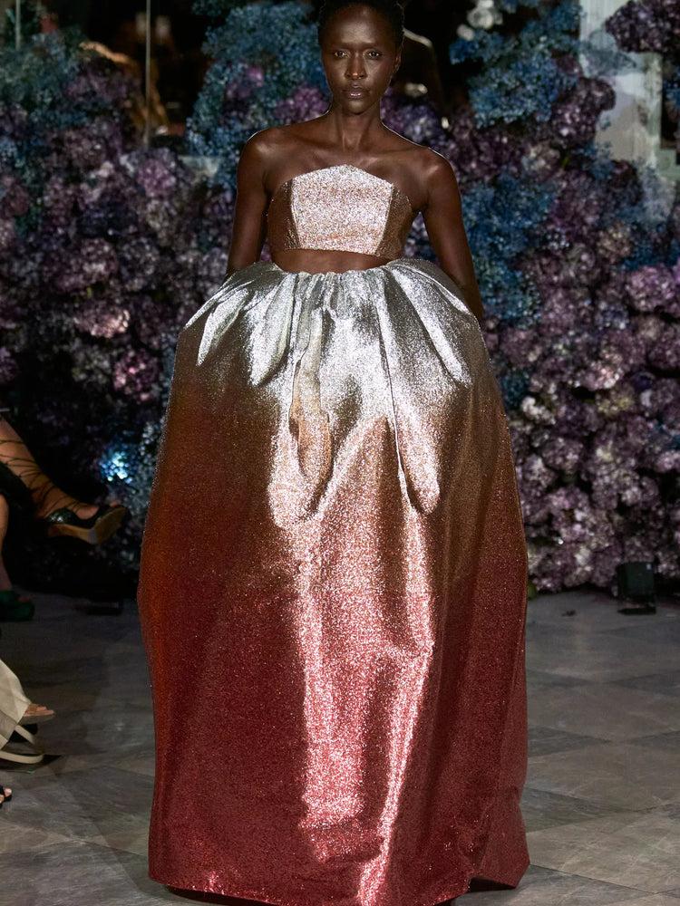 christian siriano Ombre Metallic Ball Skirt