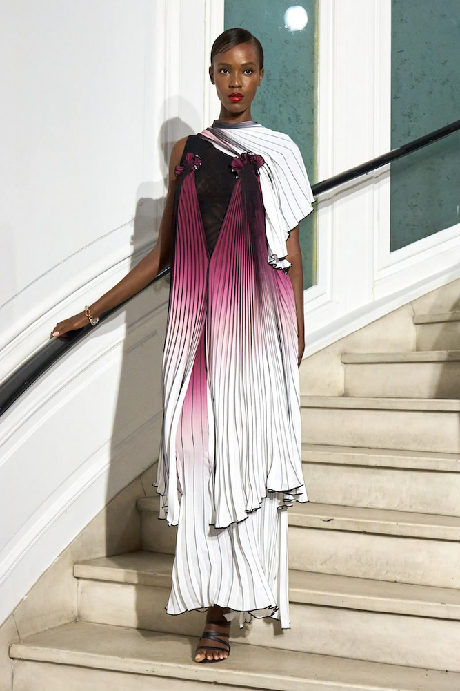 christian siriano Ombré Pleated Gown